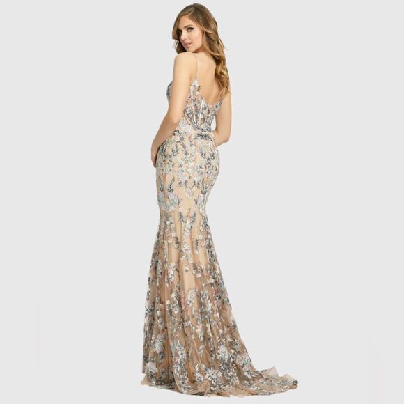 MAC DUGGAL 79313 Embroidered Spaghetti Strap Trumpet Gown - Picture 4 of 13
